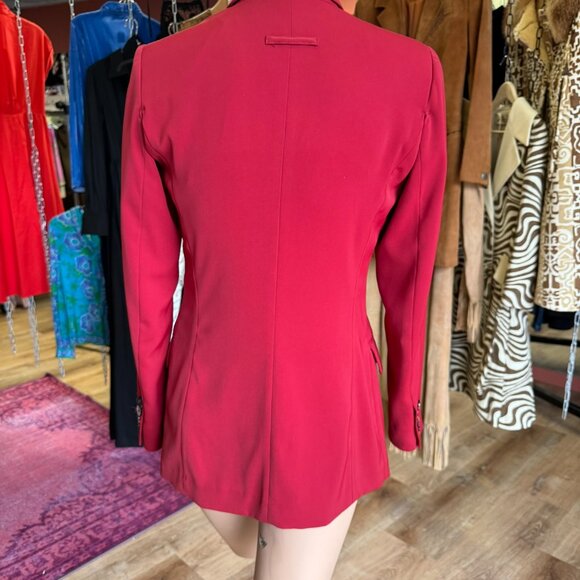 Jean Paul Gaultier Classique Open Armpit Blazer Red Jacket Size 8 - Picture 7 of 7